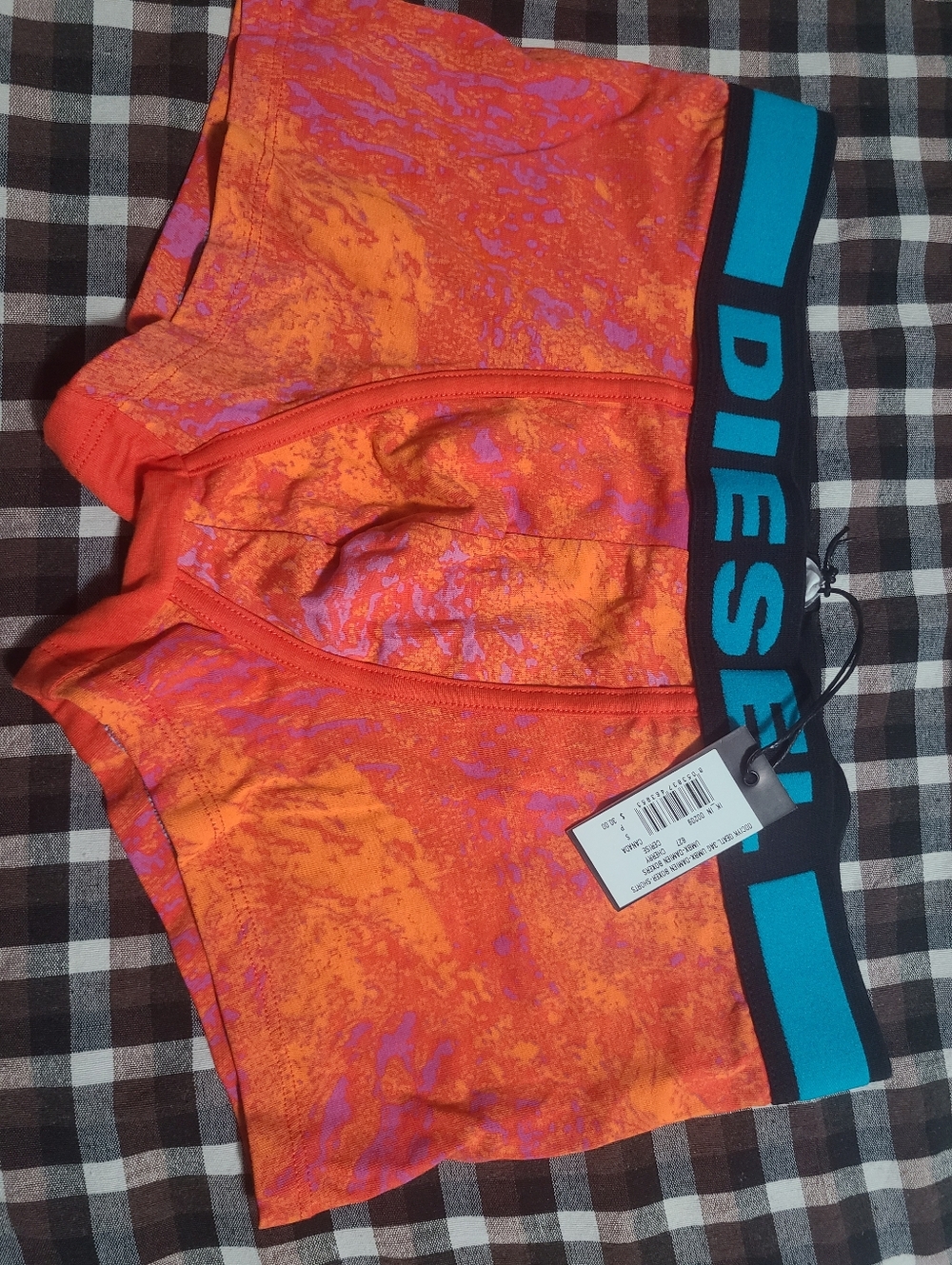 Diesel Cherry and Teal Men's Boxer Briefs Size Small- 28-30 Waist